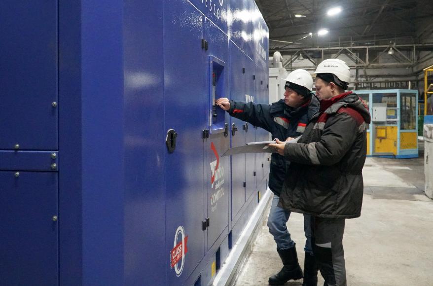 В цехе «Помол» Тимлюйского цементного завода запущен в работу новый компрессор