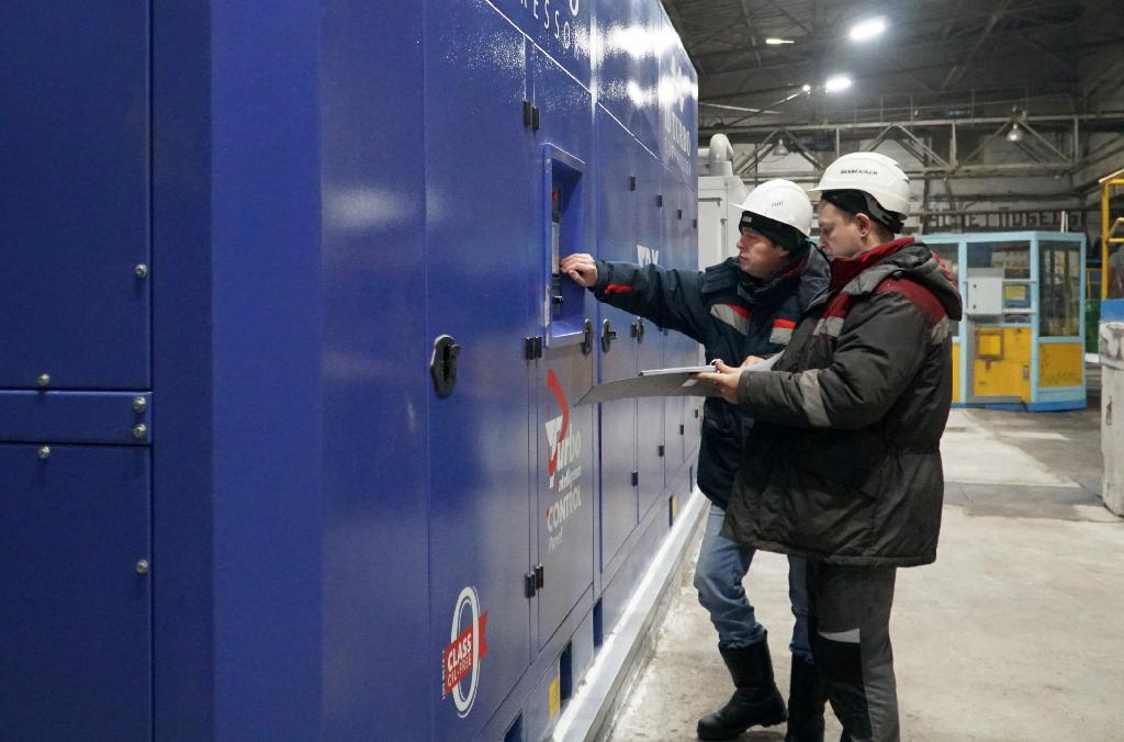 В цехе «Помол» Тимлюйского цементного завода запущен в работу новый компрессор
